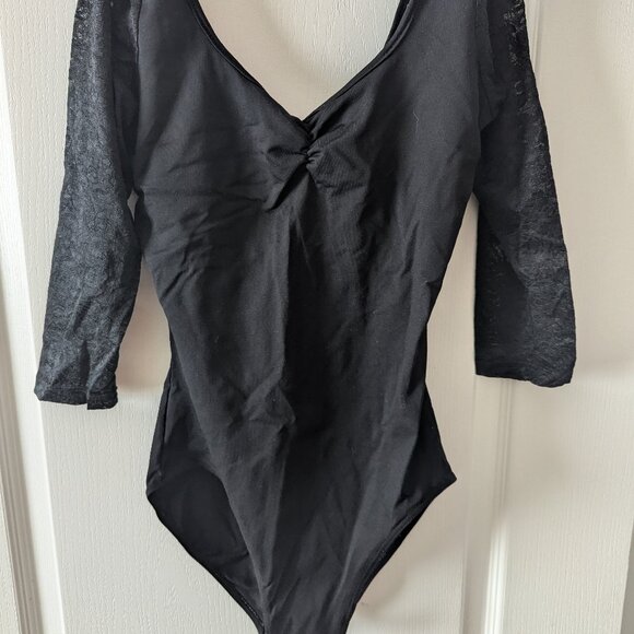 Black lace ladies dance leotard - Picture 1 of 5